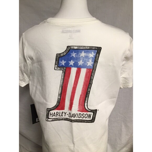 Harley Davidson HD Womens Watercolor Graphic Tee Off White Coconut 96104-VW XL - Picture 4 of 7